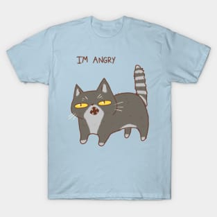 Funny gray cat is angry T-Shirt